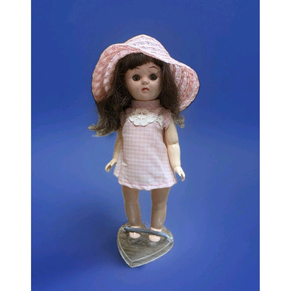 Brunette 8" WALKER DOLL 50s  GINNY Vogue MUFFIE Nancy Ann Clone UNMARKED